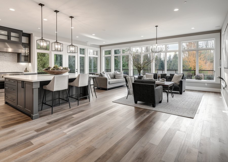 Flooring example — installation in progress
