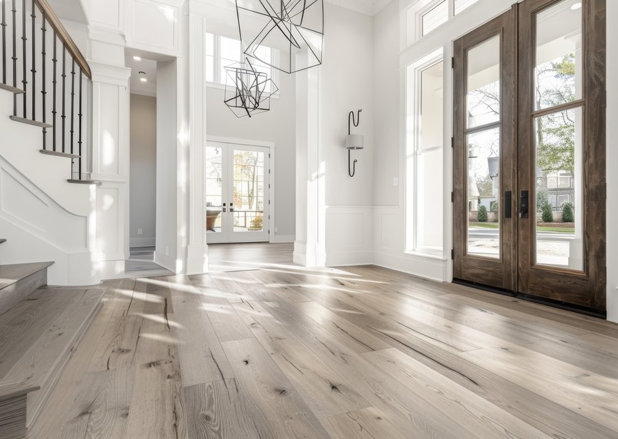 Flooring example — installation in progress