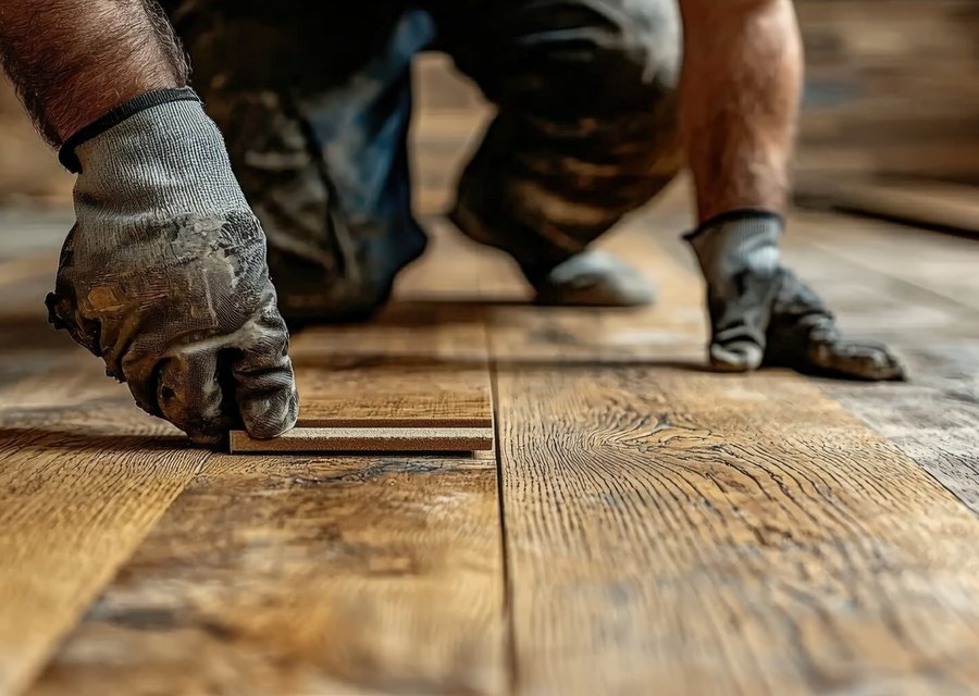 Flooring example — installation in progress
